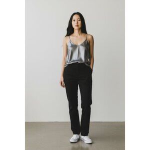 Steve Madden Women's Metallic Silver Satin Camisole Tank Top L